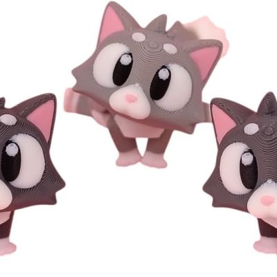 5-Pack Baby Gob Cat Articulated Figurines – Cute Posable Collectible Desk Pets for Display, Gift or Fidget Relief — 3D Printed Collectible by 3DCentral