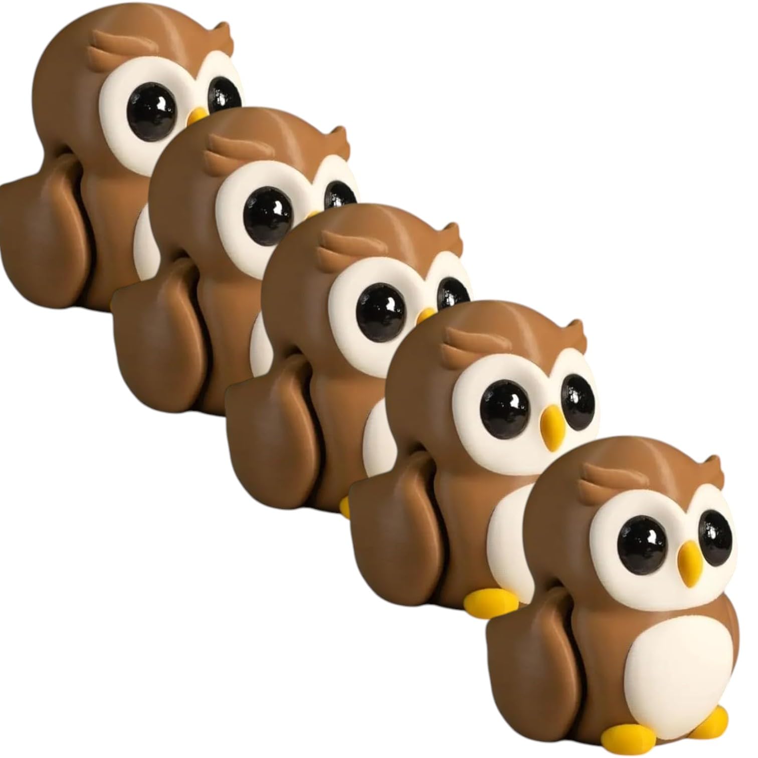 5-Pack Mini Baby Zou Owl Figurines – Cute Woodland Animal Collectibles & Desk Décor – Standard, Mystery Color & Keychain Variants — 3D Printed Collectible by 3DCentral