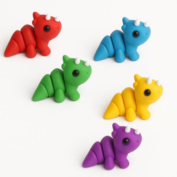 5-Pack Mini Baby Zou Triceratops