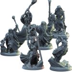 Set of 6 Fantasy RPG Miniatures for Tabletop Roleplaying