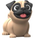 Cute Articulated Pug – Big Eyes Desk Figurine