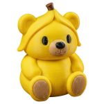 Banana Teddy Bear Cub Figurine – Cute Banana Bear Collectible Desk Buddy – Kawaii Yellow Animal Decor Gift