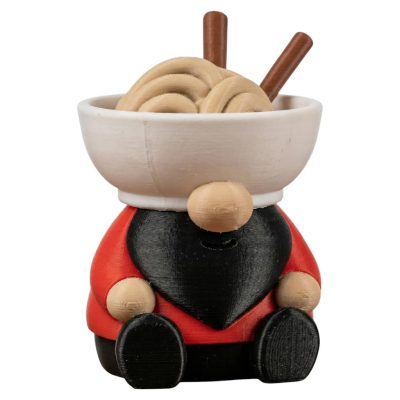 Ramen Gnome Figurine — Funny Noodle Bowl Shelf Decor for Desk, Kitchen or Collectible Display — Asian-Inspired Kawaii Gnome Gift
