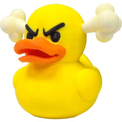 Furious Duck Figurine – Angry Rubber Duck with Steam Puffs & Scowl Face for Desk Humor, Collectors & Gag Gifts – 3D Printed in Canada — 3D Printed Collectible by 3DCentral