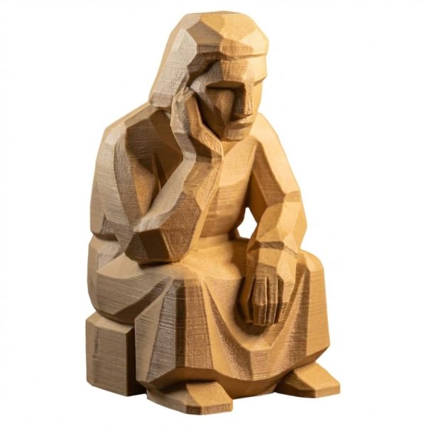Wood Carved Waiting Figurine