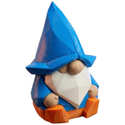 Origami Gnome Figurine – Geometric Modern Home Décor, Desk Shelf Accent, Minimalist Fantasy Statue for Office or Living Space
