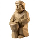 Wood Carved Rhythm Figurine – Wood Carved Style Musical Movement Inspired Shelf Sculpture for Home or Studio Décor