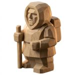 Wood Carved Explorer of The North Figurine – Wood Carved Style Nordic-Inspired Collectible Sculpture for Shelf or Desk Display – Rustic Minimalist Décor Gift for Nature Lovers