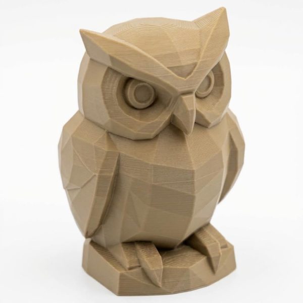Figurine hibou sage sculpté bois minimaliste
