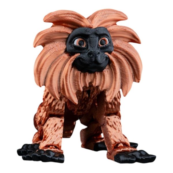 Figurine tamarin-lion doré
