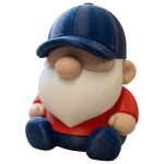 Baseball Hat Gnome Figurine – Bearded Miniature Gnome Decor with Cap for Shelf, Desk, or Garden Display