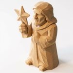 Wood Carved Star Guide Figurine – Wood Carved Style Wise Man Sculpture for Display, Holiday Nativity Scene or Shelf Decor