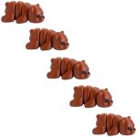 5-Pack Mini Baby Zou Bear Figurines – Cute Bear Collectibles, Woodland Animal Gifts & Rustic Home Décor – Standard, Mystery Color & Keychain Variants