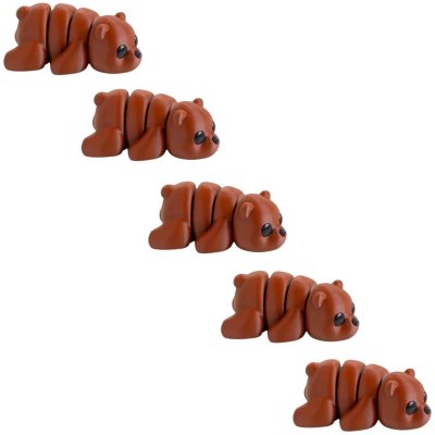 5-Pack Mini Baby Zou Bear Figurines – Cute Bear Collectibles, Woodland Animal Gifts & Rustic Home Décor – Standard, Mystery Color & Keychain Variants