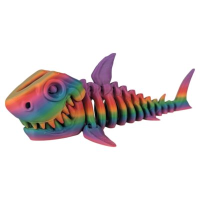 Skeleton Shark – Articulating Figurine – Eco-Friendly PLA – Unique Shark Desk Toy & Stress Relief for Teens & Adults – 3D Printed in Canada — 3D Printed Collectible by 3DCentral