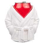 Funny Bathrobe Can Holder for Soda or Beer – Cozy Drink Accessory for Parties, Gag Gifts, or Man Cave Décor – Fits Standard 12oz Cans
