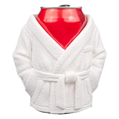 Funny Bathrobe Can Holder for Soda or Beer – Cozy Drink Accessory for Parties, Gag Gifts, or Man Cave Décor – Fits Standard 12oz Cans