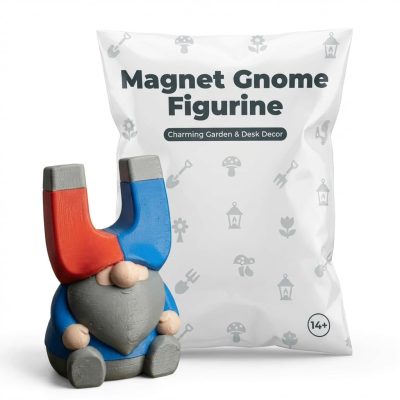 Magnet Gnome Figurine with Horseshoe Magnet Design, Decorative Desk & Shelf Collectible, Fun Science-Inspired Home or Office Accent