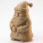 Wood Carved Santa Claus Figurine – Wood Carved Style Christmas Decoration for Shelf or Mantel | PLA Wood Holiday Collectible