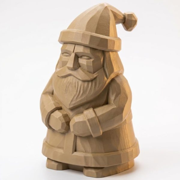 Figurine père Noël façon bois sculpté
