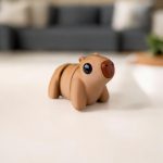 Mini Baby Capybara Figurine 5-Pack – Cute Chonky Animal Collectible with Big Eyes – Wigglitz Kawaii Desk or Shelf Décor
