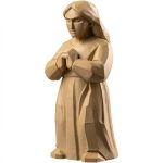 Wood Carved Soft Strength Figurine – Wood Carved Style Minimalist Spiritual Décor for Shelf, Desk, or Altar – Serene Carved Statue for Collectors & Gifting