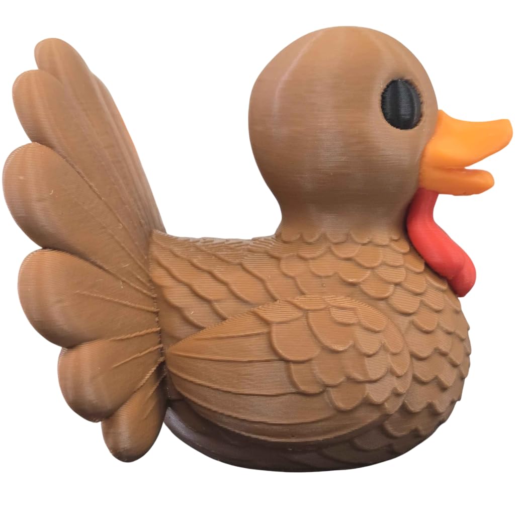 Thanksgiving Turkey Duck Figurine – Funny Fall-Themed Collectible for Holiday Decor, Desk Displays & Gag Gifts – 3D Printed in Canada — 3D Printed Collectible by 3DCentral