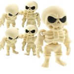 Cute Grumpy Skeleton Articulated Figurines (Pack of 5)