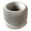 Modern White Planter Pot with Diagonal Groove Texture – Slant-Inspired Indoor Plant Container for Succulents & Décor – 3D Printed in Canada — 3D Printed Collectible by 3DCentral