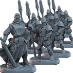 Set of 7 RPG Miniatures – Medieval Guards & Bearded Sword Knight for Fantasy Tabletop Battles & Painting – 3D Printed in Canada — 3D Printed Collectible by 3DCentral