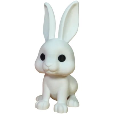 Mystic Bunny Alive Figurine – Whimsical White Rabbit with Big Eyes – Fantasy-Inspired Desk Companion or Shelf Display – 3D Printed in Canada — 3D Printed Collectible by 3DCentral