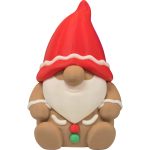 Gingerbread Gnome Figurine – Festive Holiday Decor Gnome with Red Hat & Beard, Perfect for Shelf Display or Desk Ornament