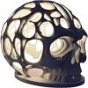 Ethereal Voronoi Skull Lamp – Gothic Ambient Night Light for Desk or Shelf Display – 3D Printed in Canada — 3D Printed Collectible by 3DCentral