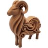 Bighorn Sheep Figurine – Stylized Ram Sculpture with Flowing Horn and Body Carvings – 3D Printed in Canada — 3D Printed Collectible by 3DCentral