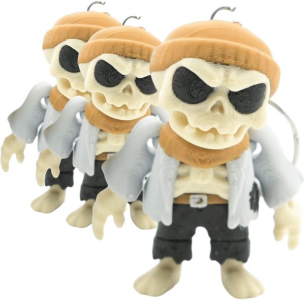 Porte-clés squelette grincheux d&rsquo;Halloween articulé (lot de 3)