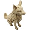 Carved Proud Wolf Statue with Flowing Fur Details – Decorative Woodland Wolf Figurine – DIY Paintable Sculpture – 3D Printed in Canada — 3D Printed Collectible by 3DCentral