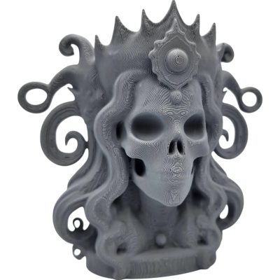 Queen of Death Skull Figurine – Gothic Miniature Bust with Crown and Tentacle Hair for Shelf or Desk Display – Fantasy Dark Art Sculpture for Collectors – 3D Printed in Canada — 3D Printed Collectible by 3DCentral