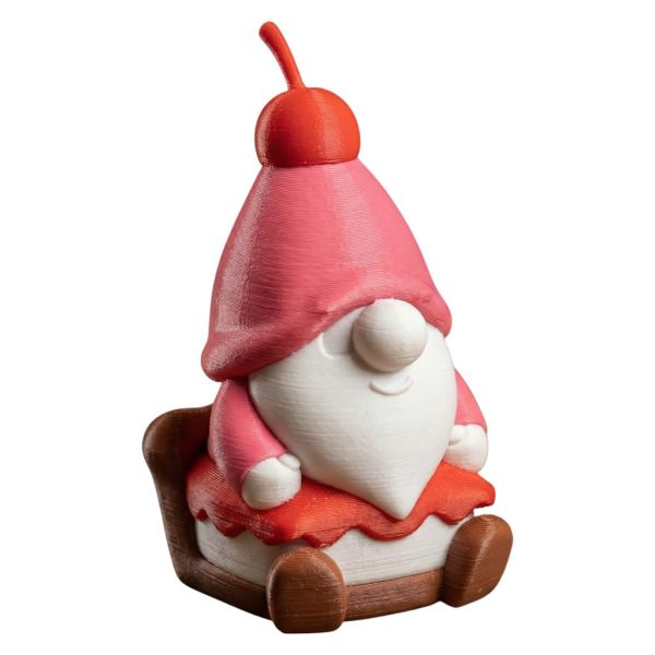 Figurine de gnome gâteau au fromage et cerises