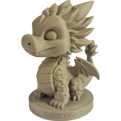 Baby Dragon on Block Figurine – Whimsical Wood-Style Sculpture with Playful Pose & Base Platform – Fantasy Desk or Shelf Collectible – 3D Printed in Canada — 3D Printed Collectible by 3DCentral