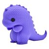 Knitted Dinosaur Figurine – Cozy Faux-Stitched Dino Sculpture with Curled Tail and Big Eyes – 3D Printed in Canada — 3D Printed Collectible by 3DCentral