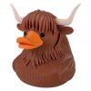 Highland Cow Duck Figurine – Off-Road Rubber Duck for Duck Duck 4x4, Cruise Ship Hiding, Dashboard Collectible, Vehicle Ducks, Collectible Display – 3D Printed in Canada — 3D Printed Collectible by 3DCentral