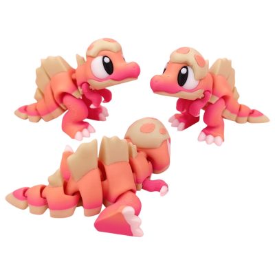 5-Pack Mini Baby Stegosaurus Figurine – Cute Yellow Safari Desk Pets & Animal Collectibles for Teens & Adults – Smooth Fidget Toys – 3D Printed in Canada — 3D Printed Collectible by 3DCentral