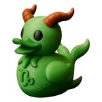 Capricorn Zodiac Duck Figurine – Funny Astrology Gift for Capricorn Sign Lovers, Desk or Shelf Decor, Unique Capricorn Rubber Duck Alternative