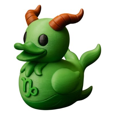 Capricorn Zodiac Duck Figurine – Funny Astrology Gift for Capricorn Sign Lovers, Desk or Shelf Decor, Unique Capricorn Rubber Duck Alternative – 3D Printed in Canada — 3D Printed Collectible by 3DCentral