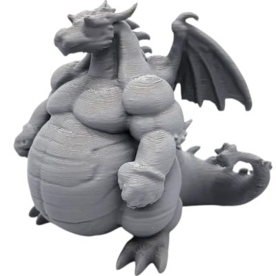 Fat Dragon Figure – Chubby Fantasy Sculpture with Round Belly & Comedic Posture – Whimsical Shelf or Desk Decor – 3D Printed in Canada — 3D Printed Collectible by 3DCentral