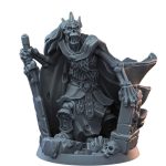 Skeleton Commander Miniature 32mm Scale | Undead Warrior Leader with Staff for Fantasy Tabletop RPG & Painting – 3D Printed in Canada