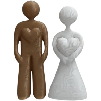 Minimalist Couple Figurines – Modern Valentine’s Day Love Statues, Abstract Romantic Decor for Shelf or Table – 3D Printed in Canada — 3D Printed Collectible by 3DCentral
