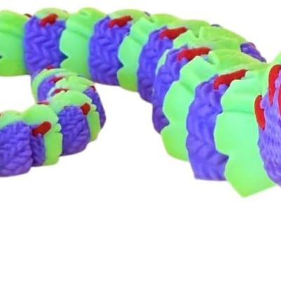 Articulated Stuffed Snake Figurine – Creepy Cute Desk Fidget for Teens & Adults – Horror Plush-Inspired Collectible – 3D Printed in Canada — 3D Printed Collectible by 3DCentral