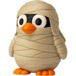 Mummy Penguin Figurine Wrapped in Bandages – Halloween Penguin Sculpture for Spooky Shelf or Desk Decor – 3D Printed in Canada — 3D Printed Collectible by 3DCentral