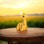 Mini Baby Giraffe Figurine 5-Pack – Cute Yellow Safari Desk Pets & Animal Collectibles for Teens & Adults – Smooth Desk Figurines